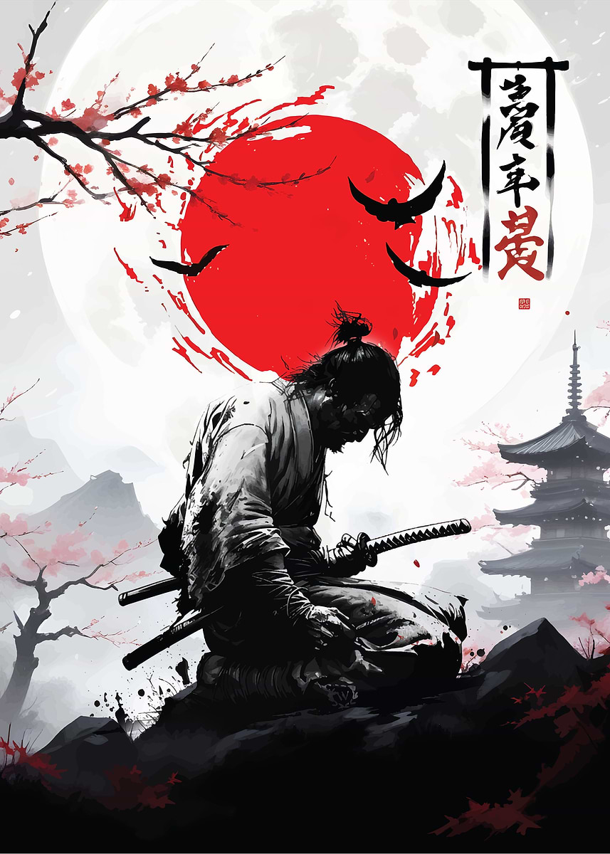 samurai katana japan' Poster, picture, metal print, paint by ALEX