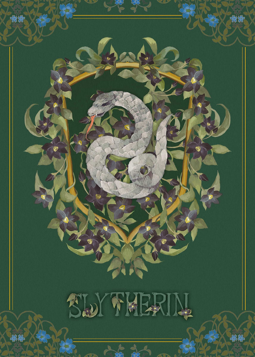 Slytherin Serpent' Poster, picture, metal print, paint by