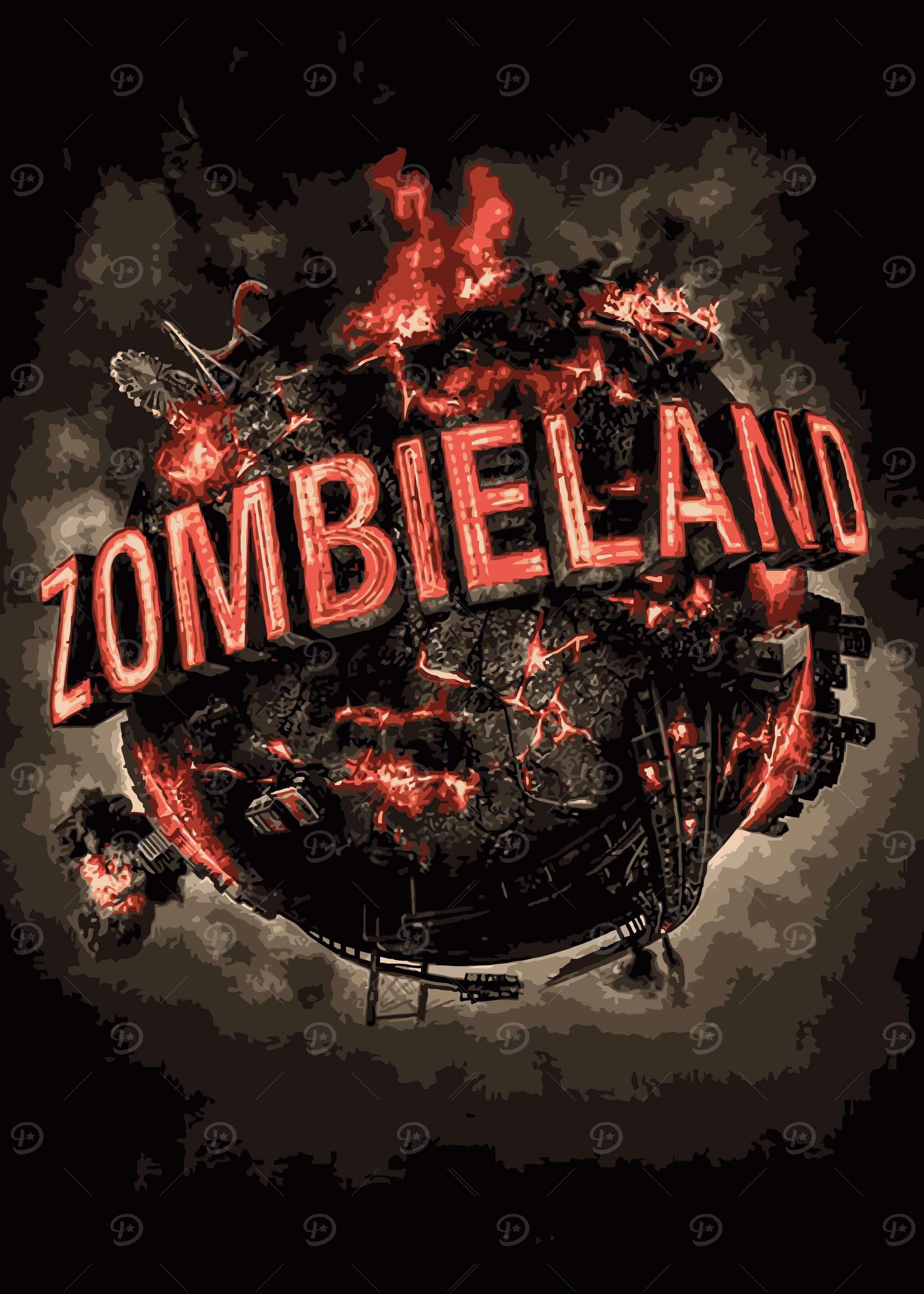 Zombieland Movie ' Poster, picture, metal print, paint by FU