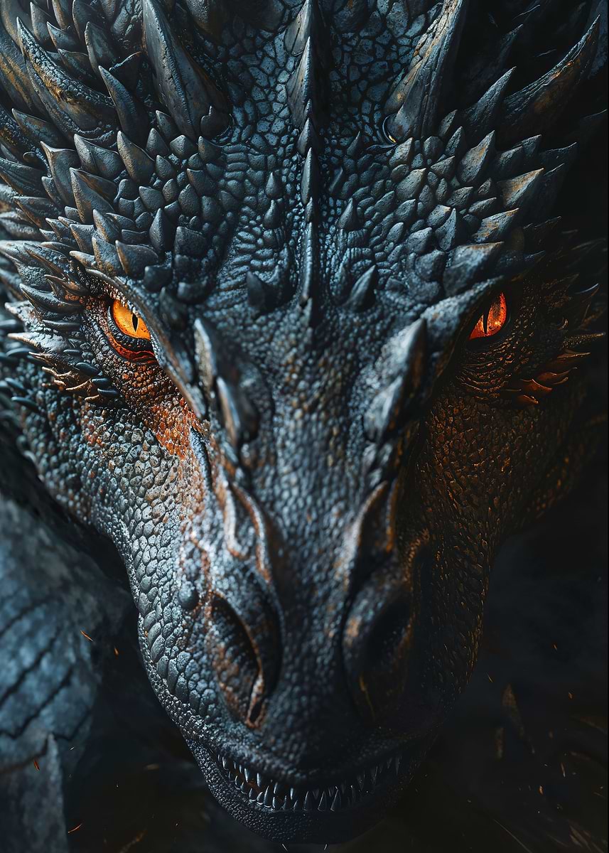 Black Dragons Wrath — from the Dragons Lair collection, a Pixaverse metal print