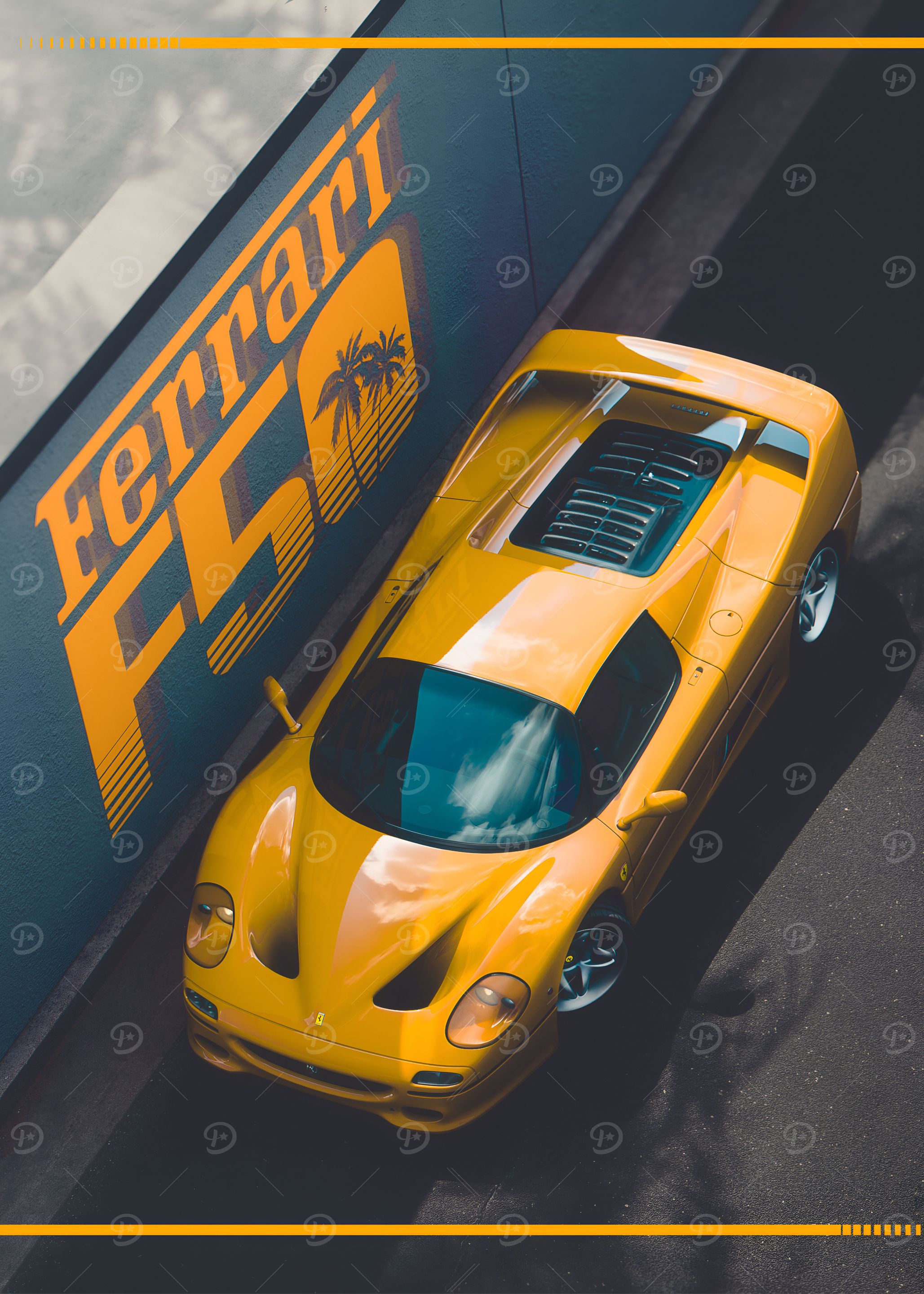 絵画　F50 Ferrari F50 Print 1990s Classic Supercars Wall Art - Etsy