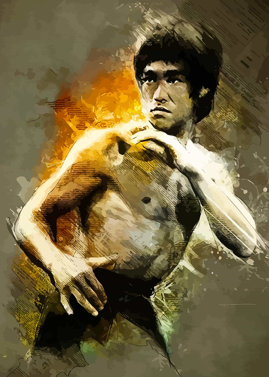 Bruce Lee' Poster, picture, metal print, paint by Ace | Displate