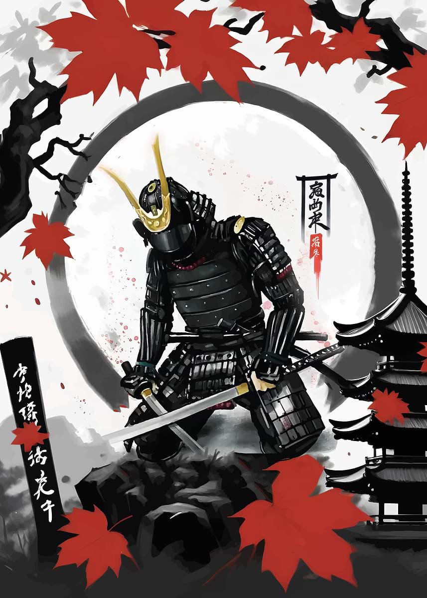 Samurai warrior japan' Poster, picture, metal print, paint by ALEX
