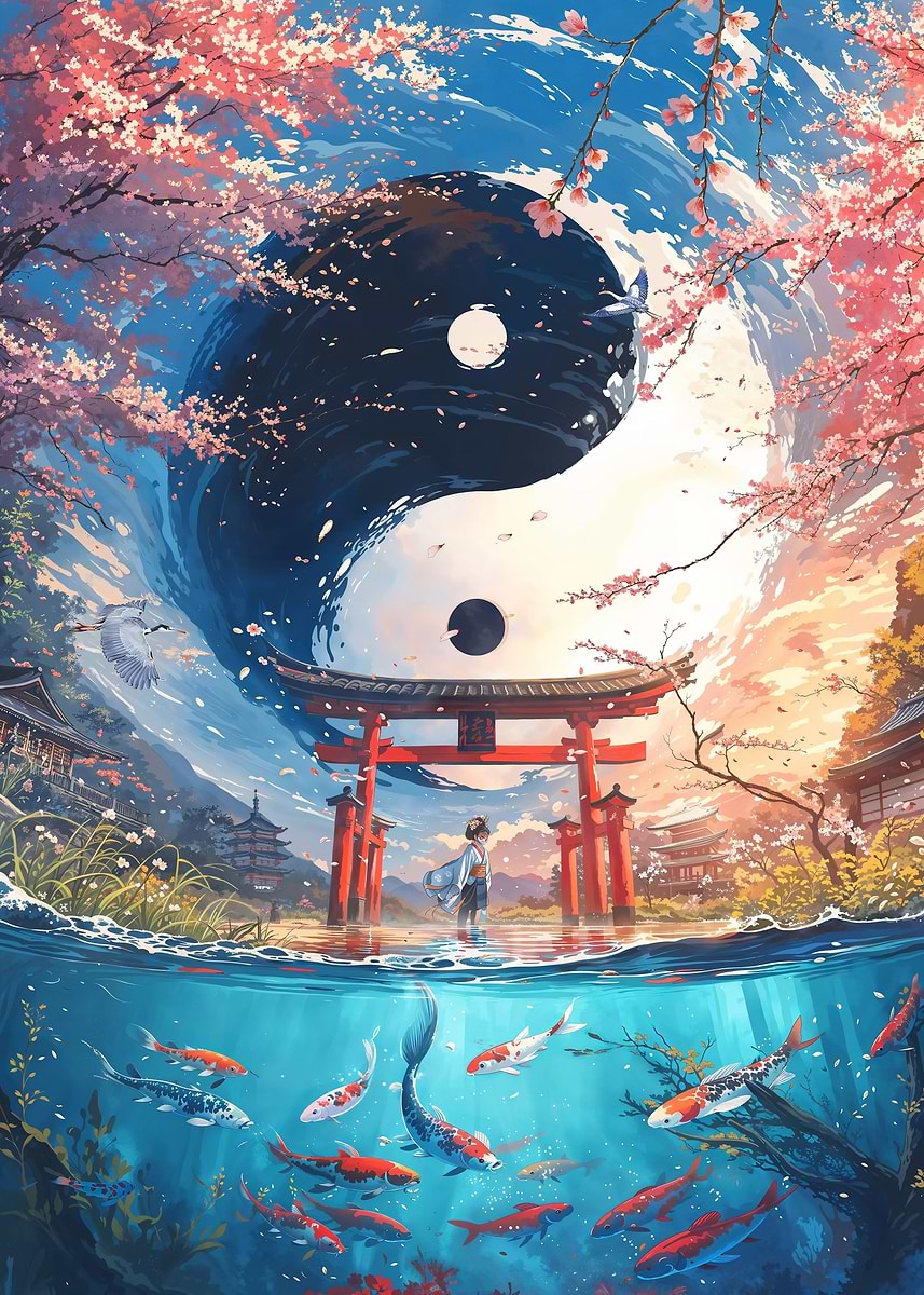 Balance Of The Elements — from the Soul Of Japan collection, a Pixaverse metal print