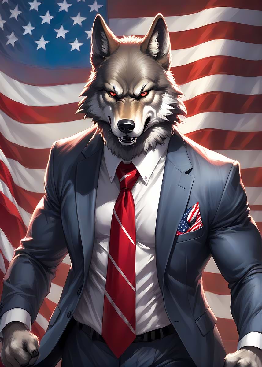 Heroic Wolf' Poster, picture, metal print, paint by Gin Art | Displate