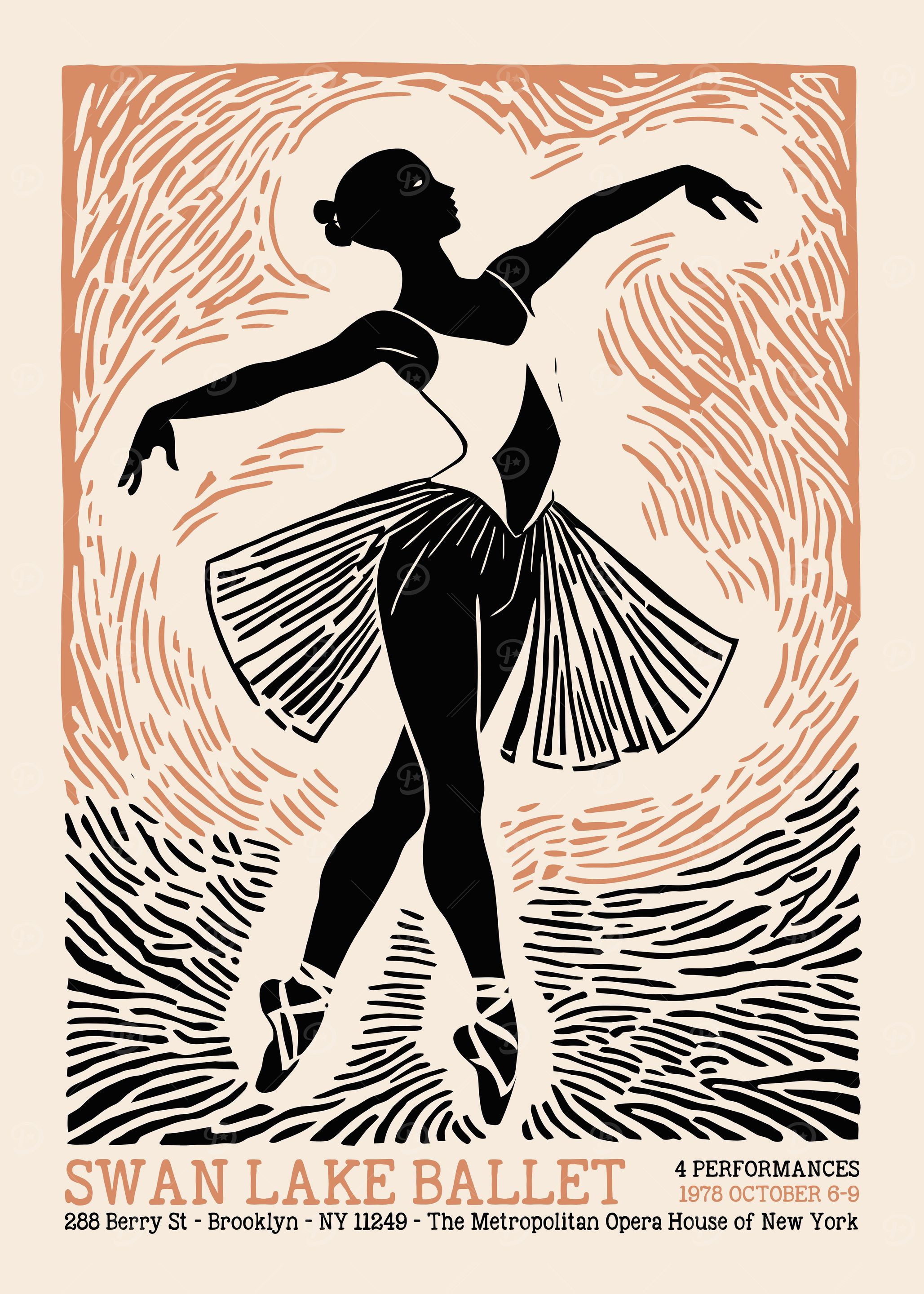 Swan Lake Ballet Poster' Poster, picture, metal print, paint by