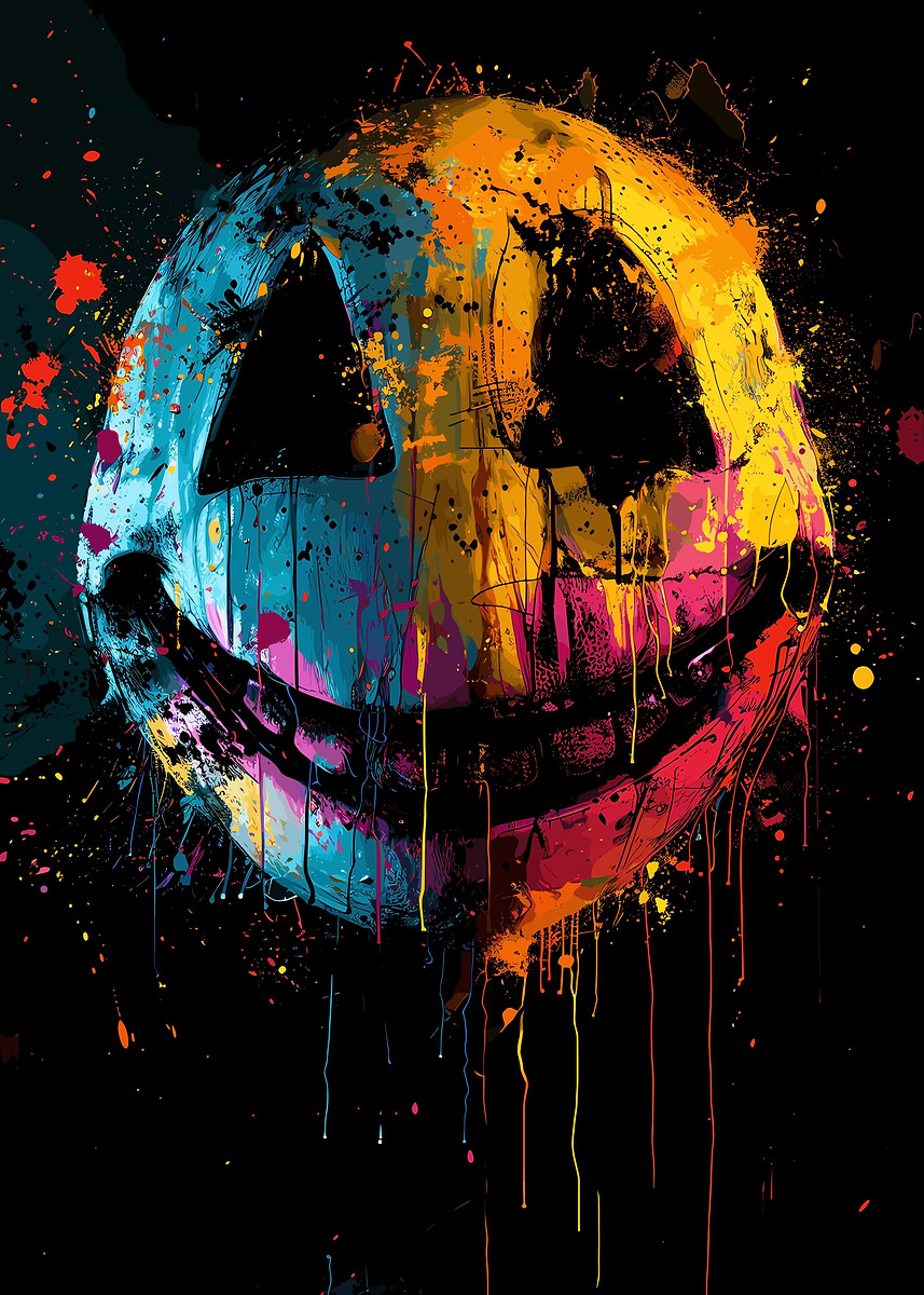 Crazy Smiles Vibrant Hues' Poster, picture, metal print, paint by