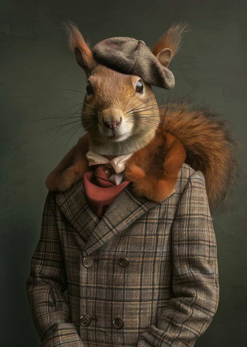 Style Squirrel 'Squirrel in Style' Poster, picture, metal print, paint by Omarific Art ...