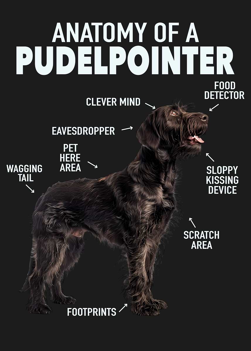 'Pudelpointer' Poster, picture, metal print, paint by Hexor | Displate