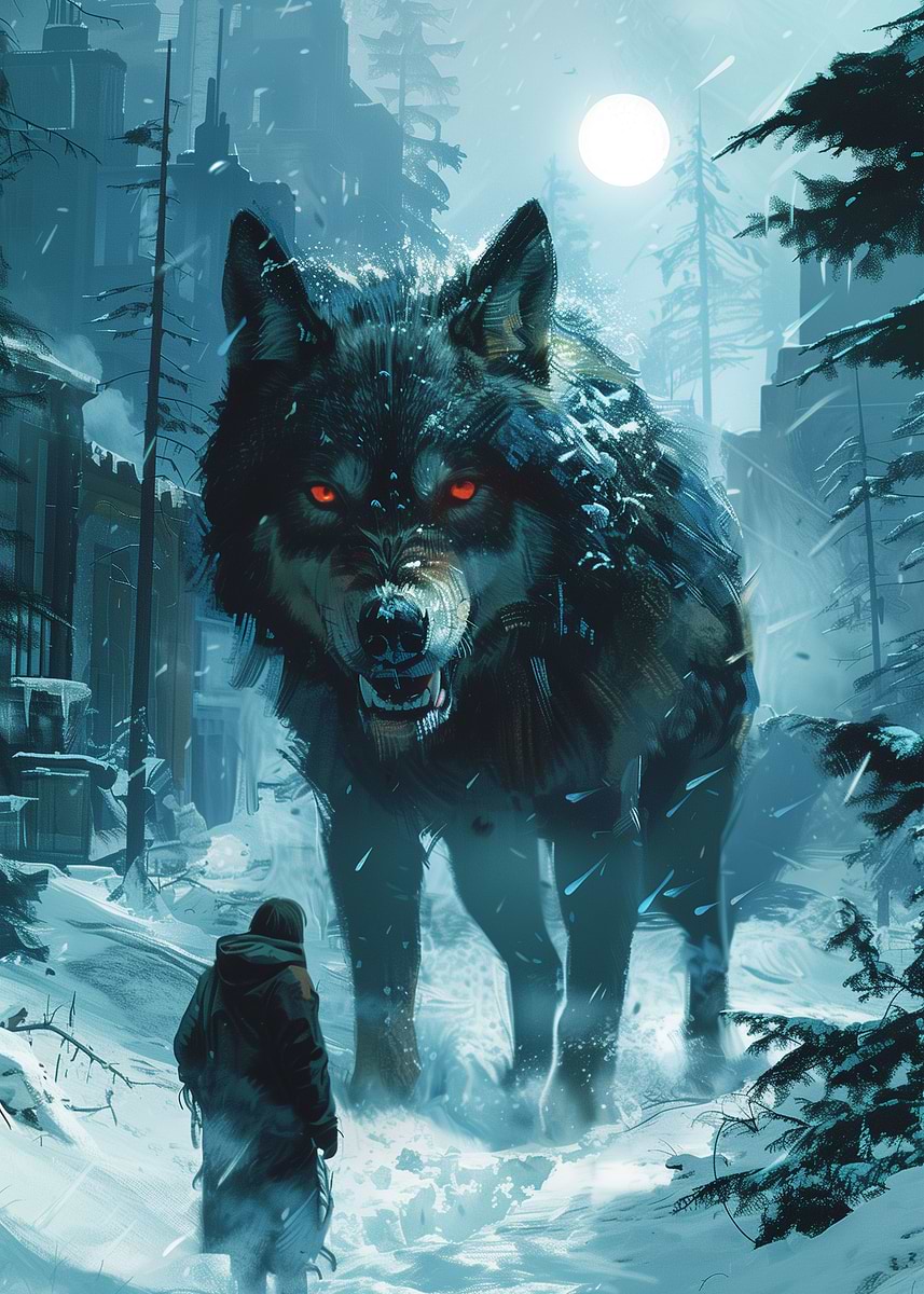 Viking Fenrir Wolf' Poster, picture, metal print, paint by