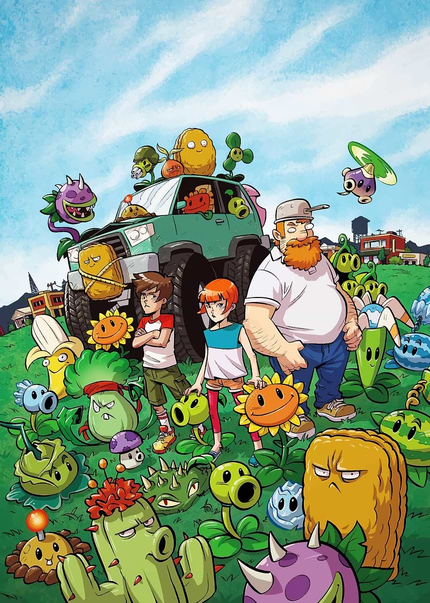 Plants vs Zombies' Poster, picture, metal print, paint by hens art