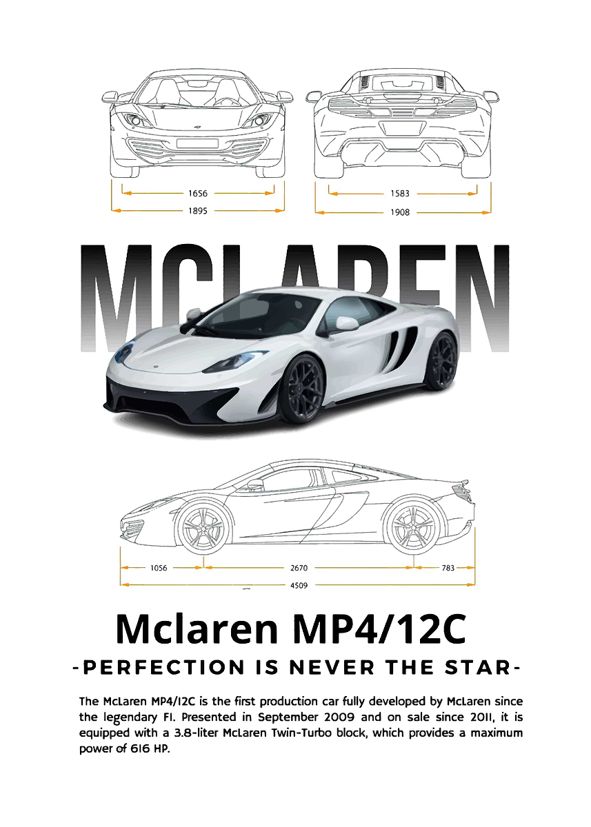 Mclaren MP4/12C' Poster, picture, metal print, paint by Perfect