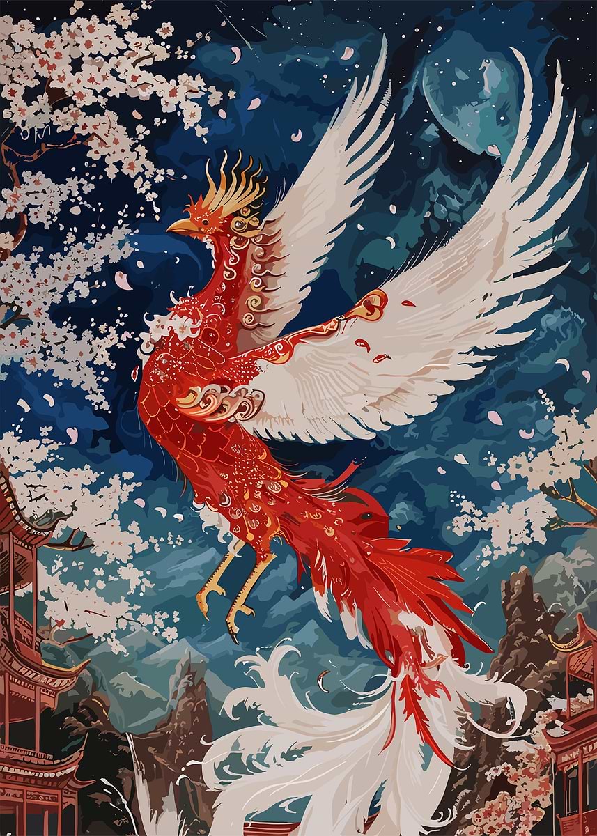 Legend Phoenix Japan' Poster, picture, metal print, paint by Erick