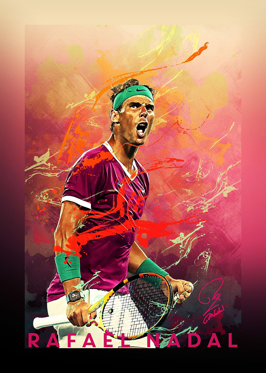 Nadal 2022 AU Open' Poster, picture, metal print, paint by KI RU