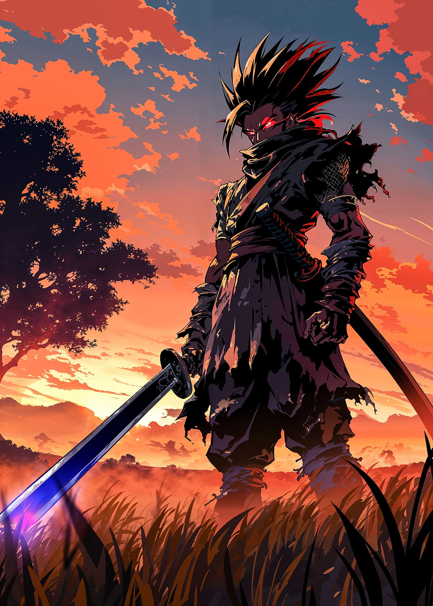 unleashed ninja samurai' Poster, picture, metal print, paint by