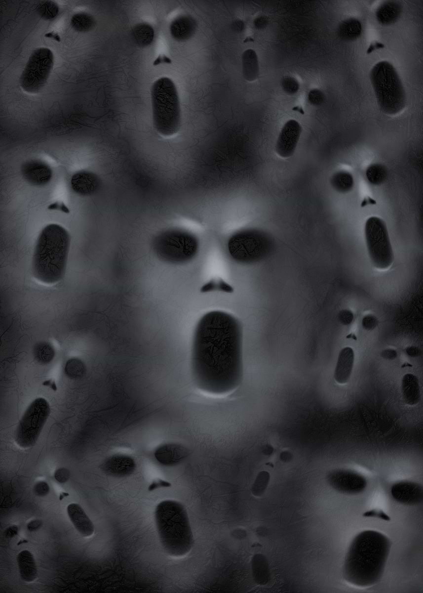'Horror Screaming Ghosts' Poster, picture, metal print, paint by ...