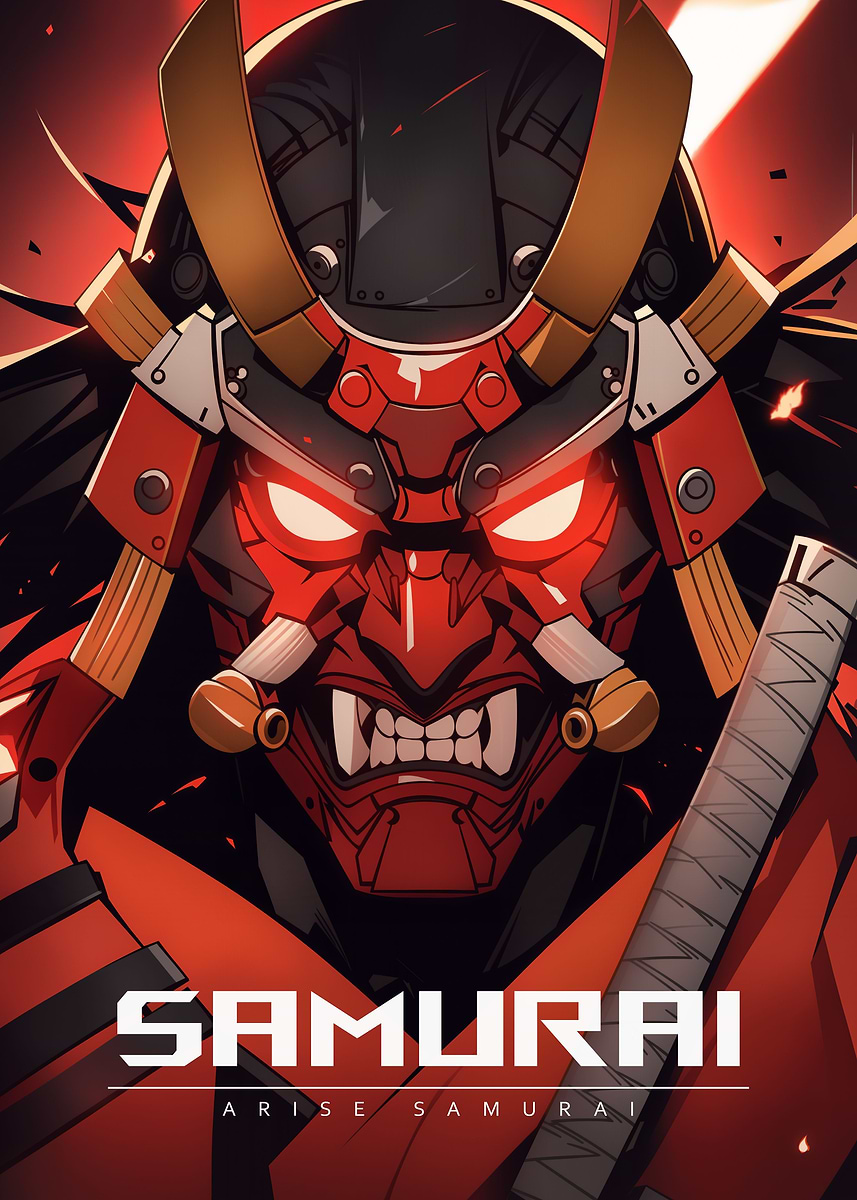 Arise Samurai' Poster, picture, metal print, paint by Lukasz