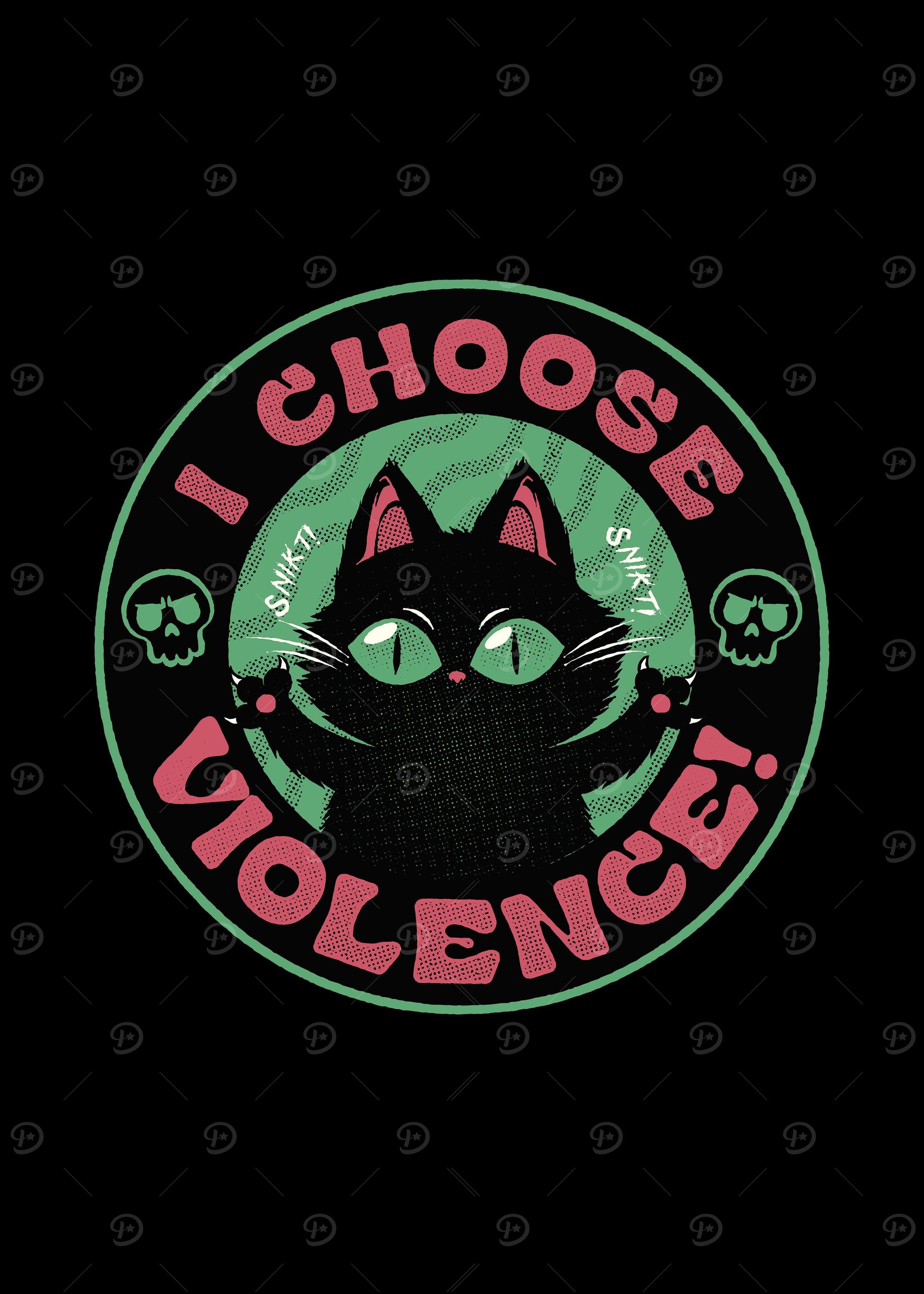 I Choose Violence Cat' Poster, picture, metal print, paint by