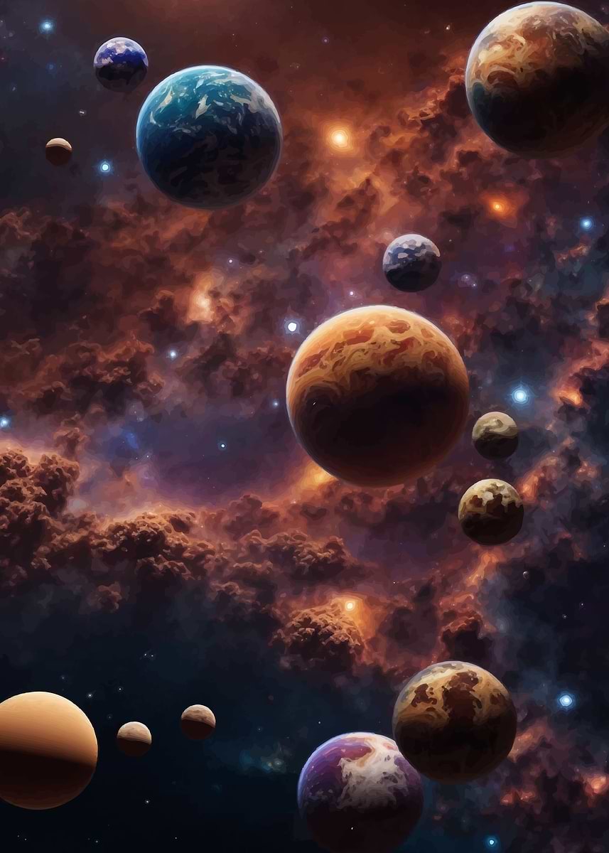 'spaceworld' Poster, picture, metal print, paint by cameron amber ...
