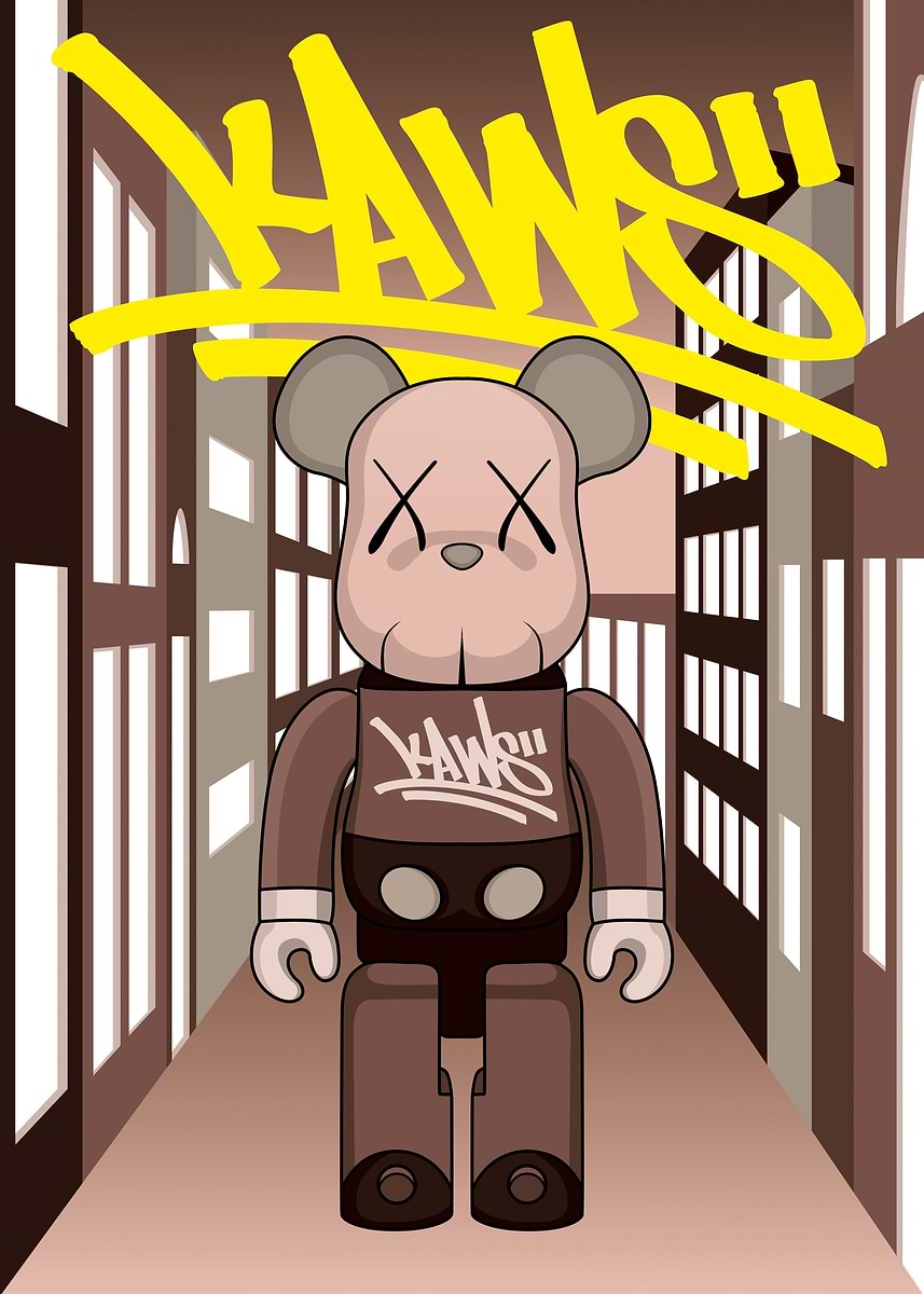 ABE　ポスター　( kaws ape パロディ 現代アート Supreme KAWS x Supreme (3D Effect) Wall Art – Hyped Art