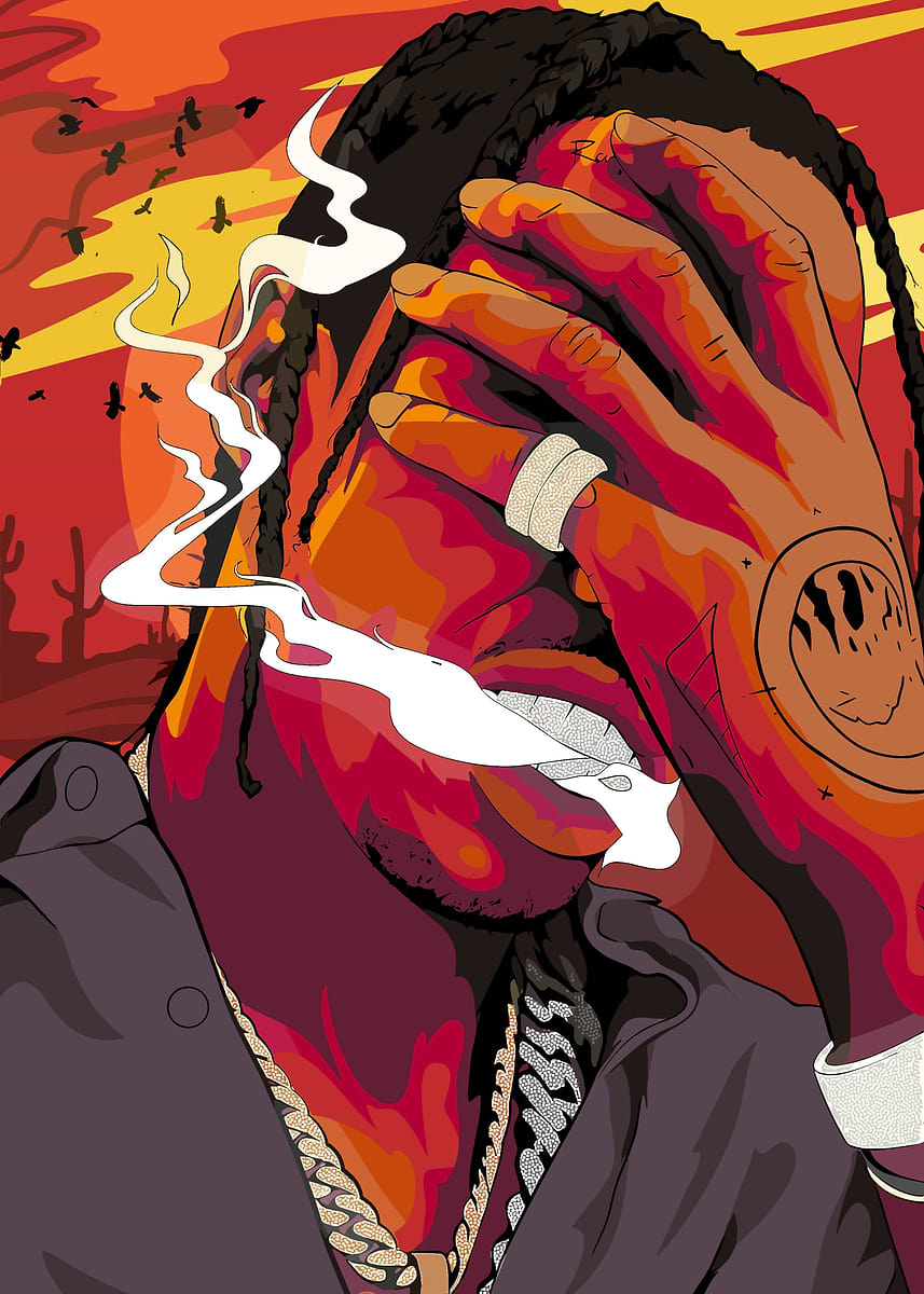 Poster Métal Displate Travis Scott - 67,5x48cm - Neuf Sous Emballage