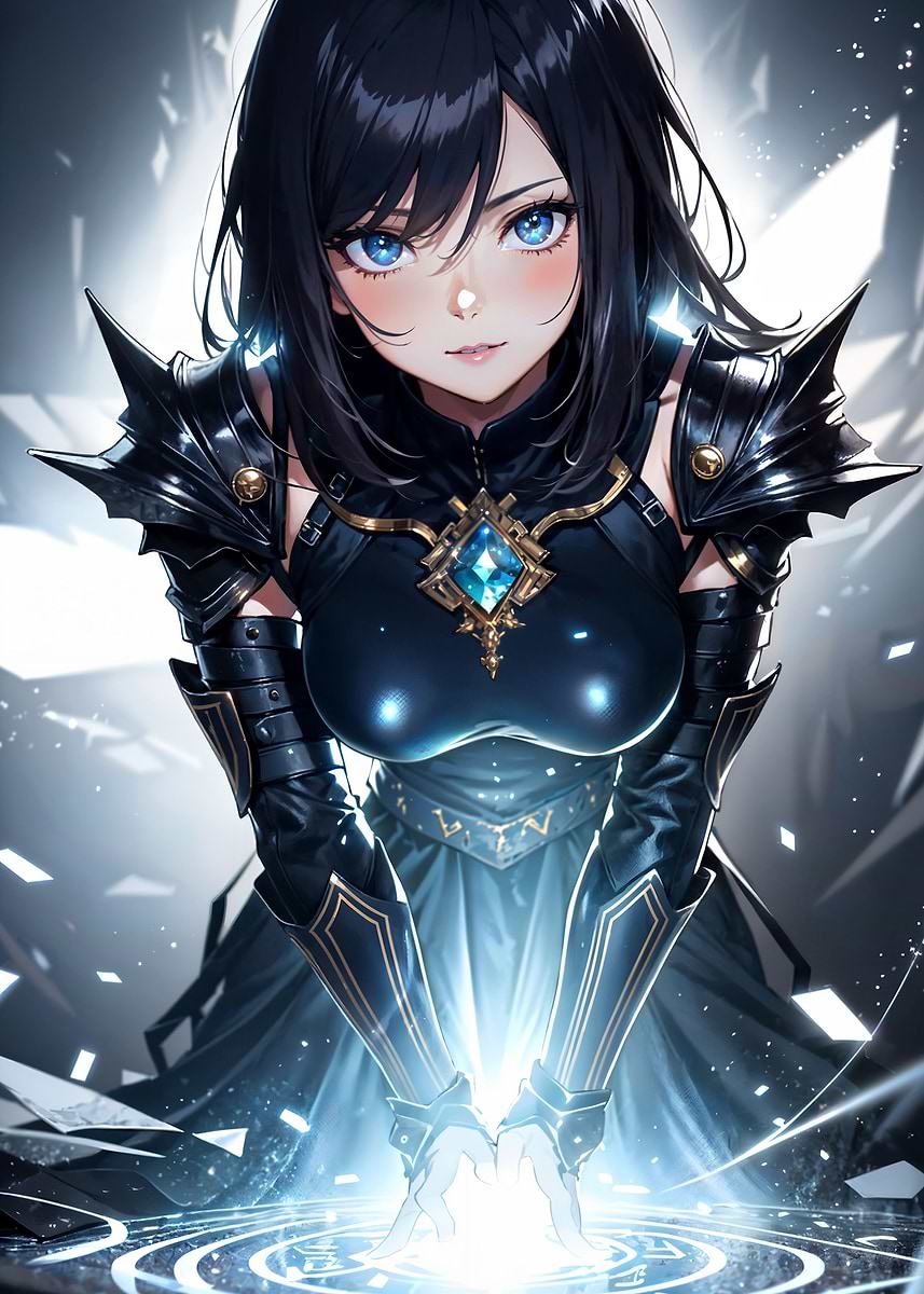 Anime girl' Poster, picture, metal print, paint by Lukasz Kobylka