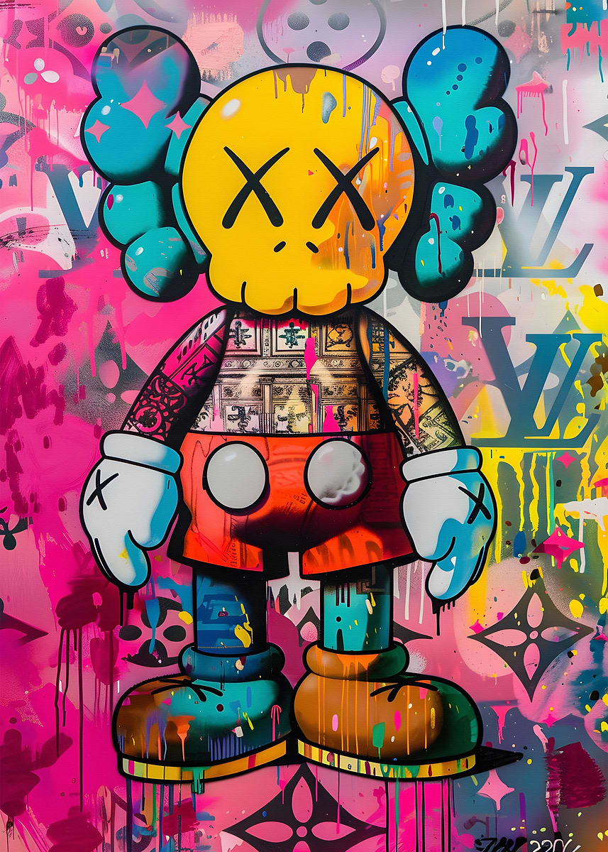 Kaws Graffiti' Poster, picture, metal print, paint by Phan Van Hai