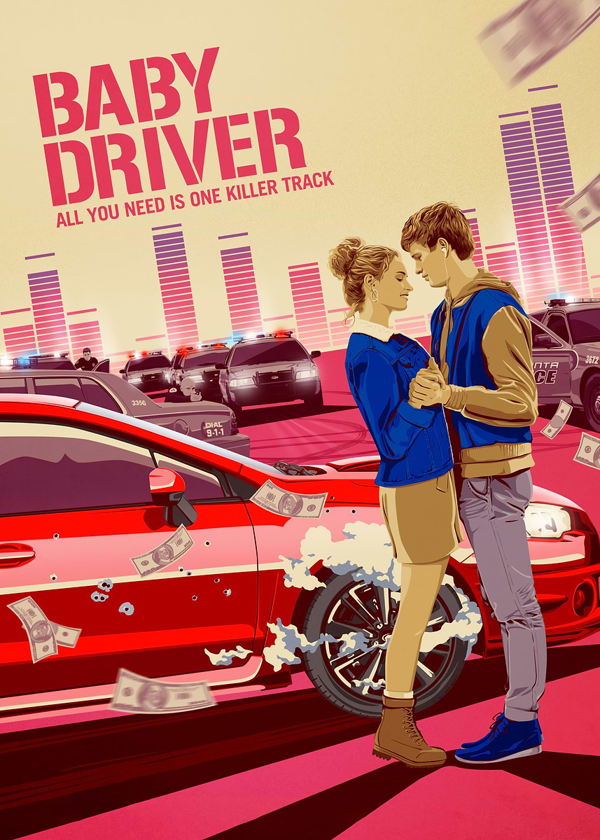 baby driver poster' Poster, picture, metal print, paint by rachel