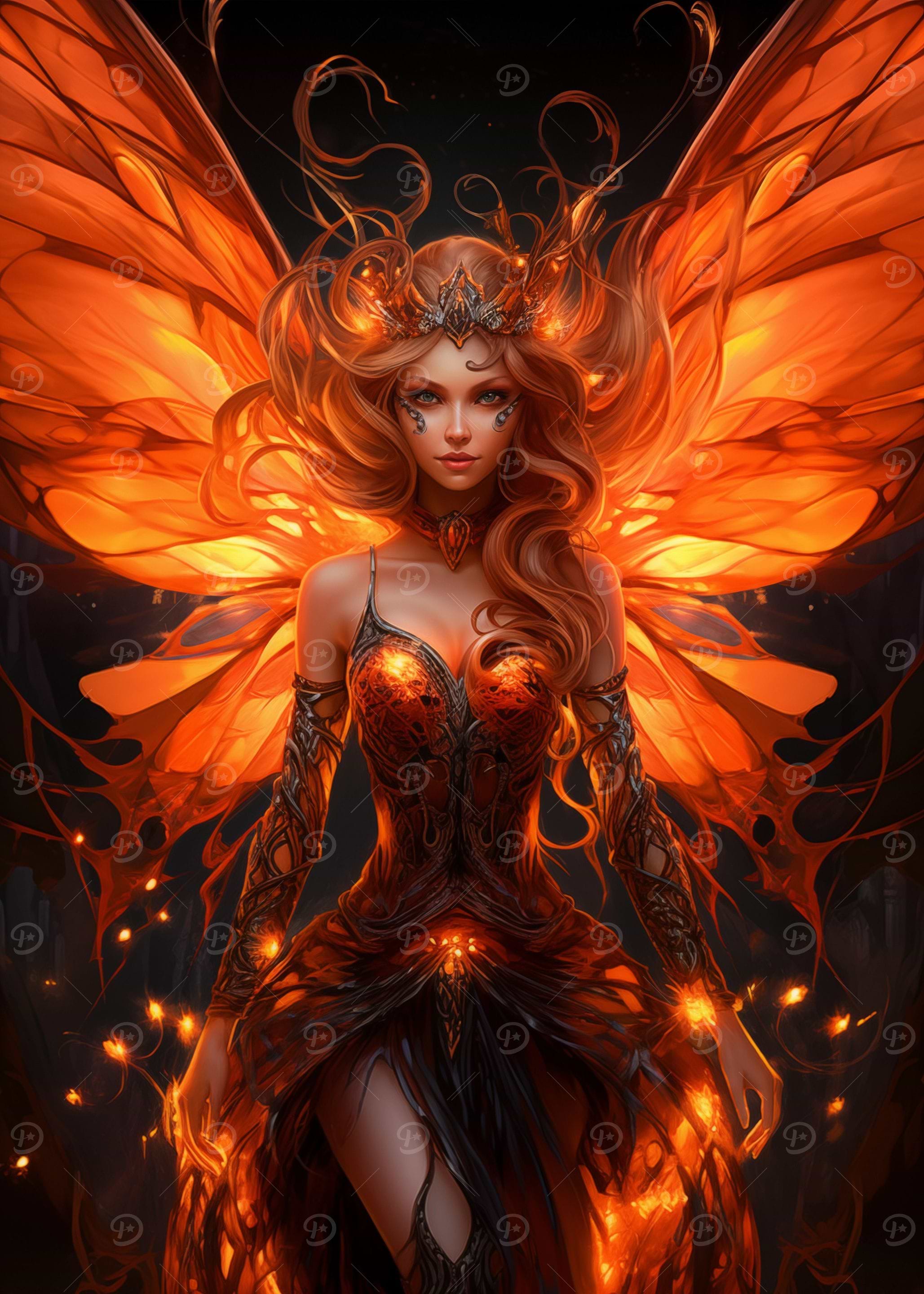 Fire Fairy' Poster, picture, metal print, paint by Boot Hill