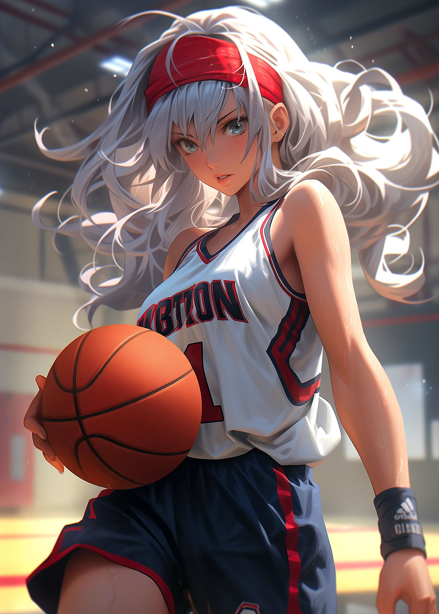 Cute Basketball Girl' Poster, picture, metal print, paint by