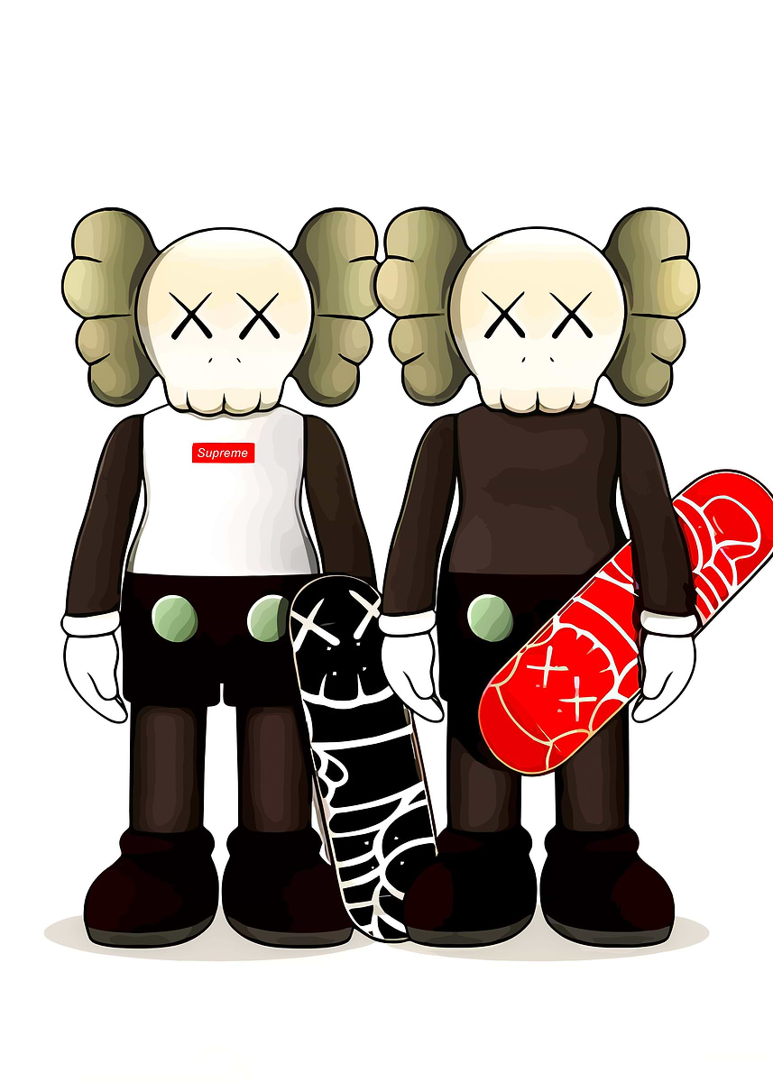 Kaws X Supreme' Poster, picture, metal print, paint by BB