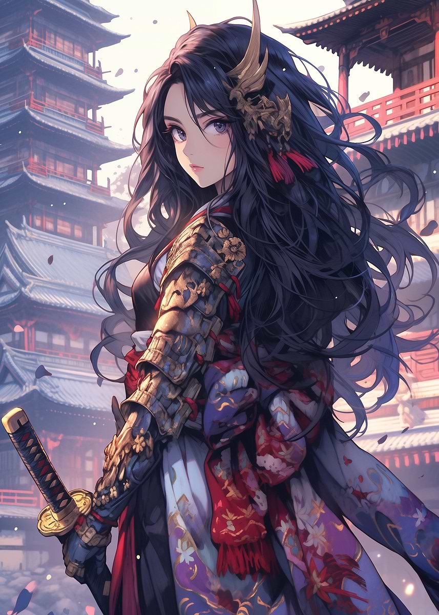 Romance Samurai' Poster, picture, metal print, paint by Elysian