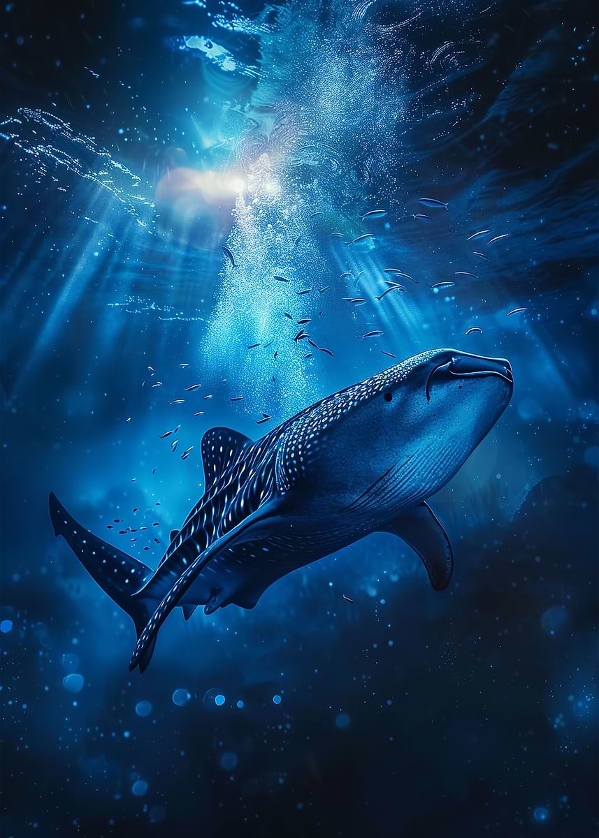 Whale Shark Ocean' Poster, picture, metal print, paint by