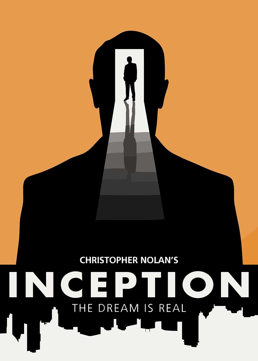 インセプション　displate Inception Movie Poster' Poster, picture, metal print, paint by