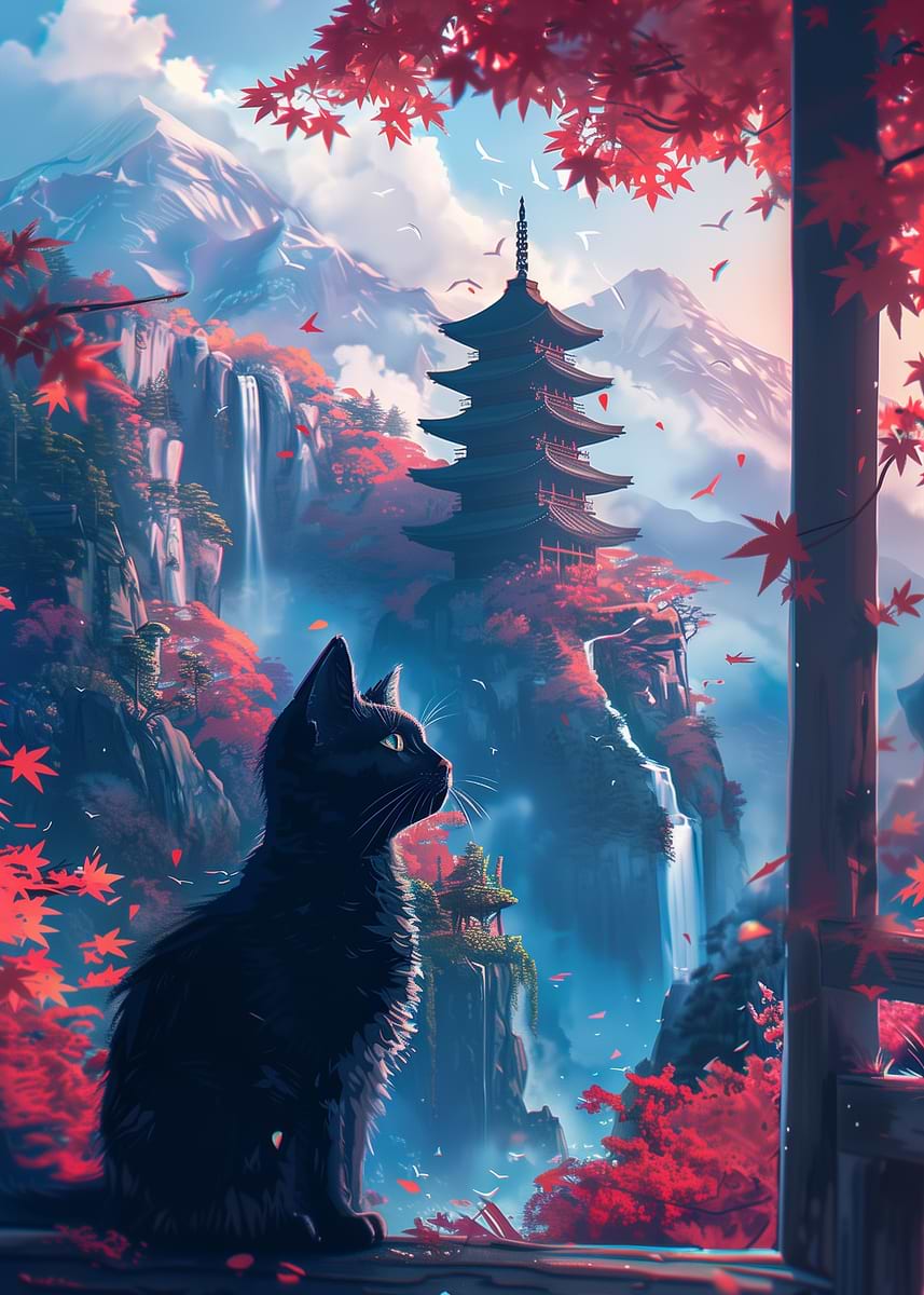 Displate ディスプレイット化け猫　メタルポースター Displate ディスプレイット化け猫 メタルポースター（Metal