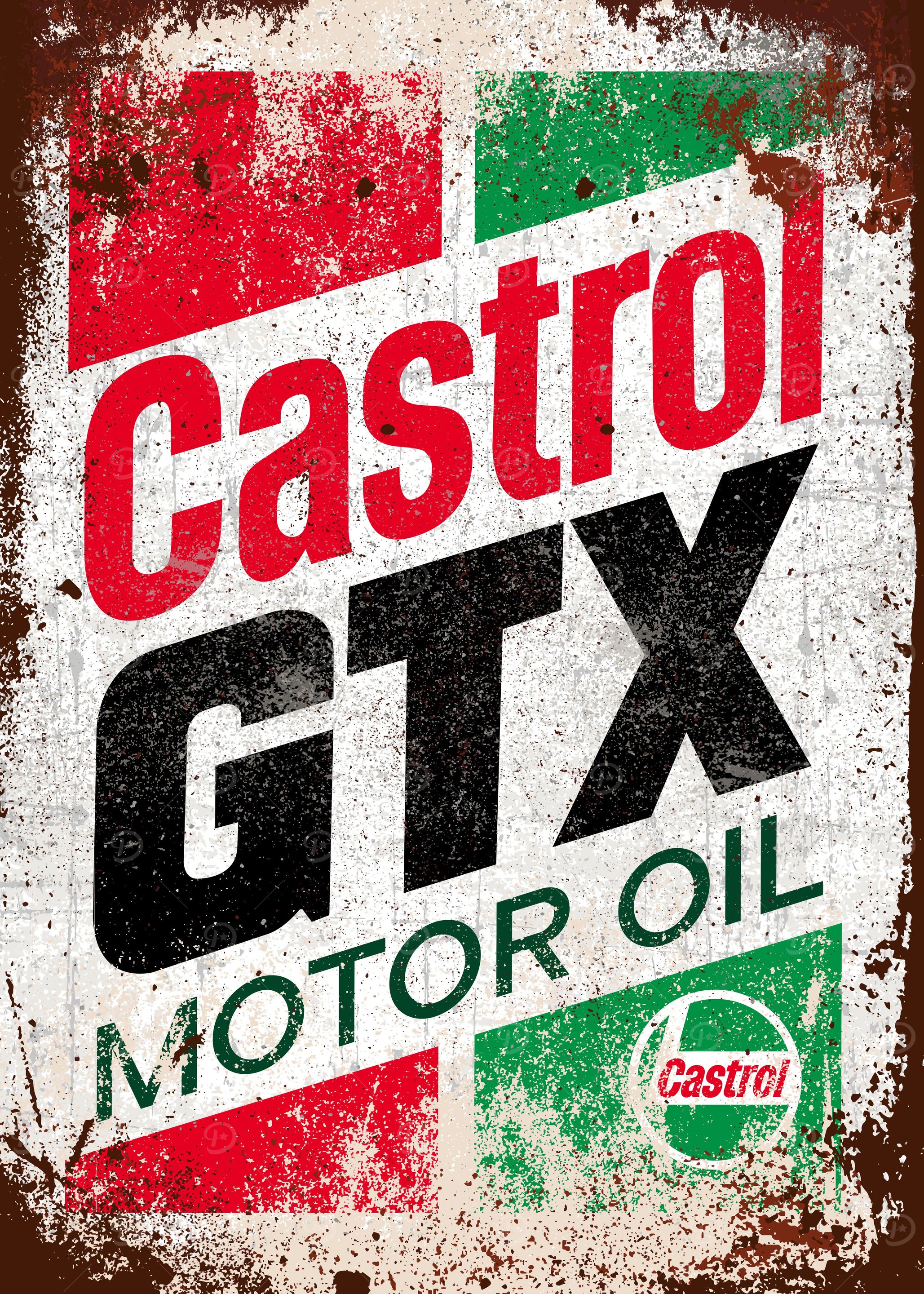 Castrol GTX sign' Poster, picture, metal print, paint by great