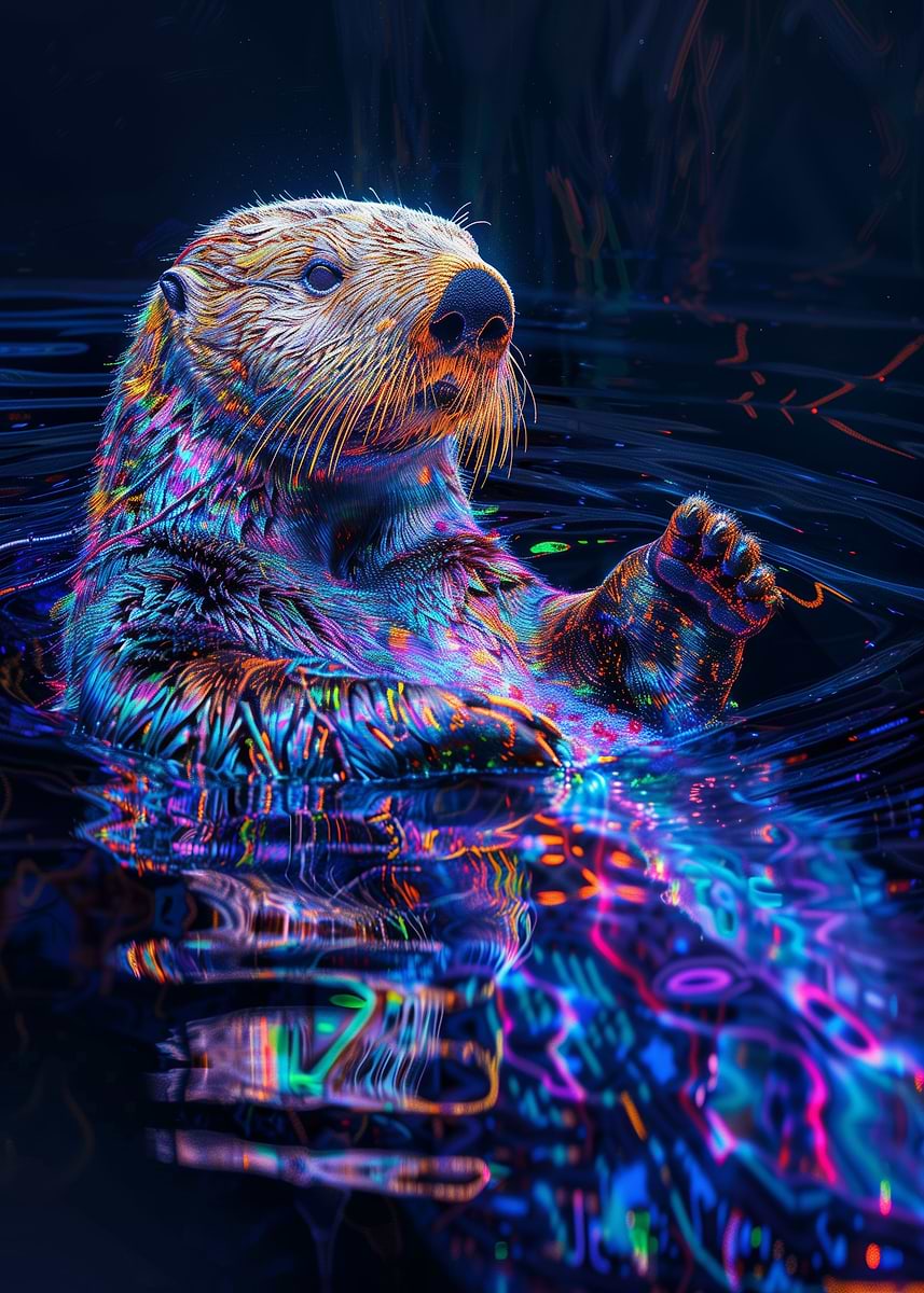 Sea Otter In Nature' Poster, picture, metal print, paint by Frank