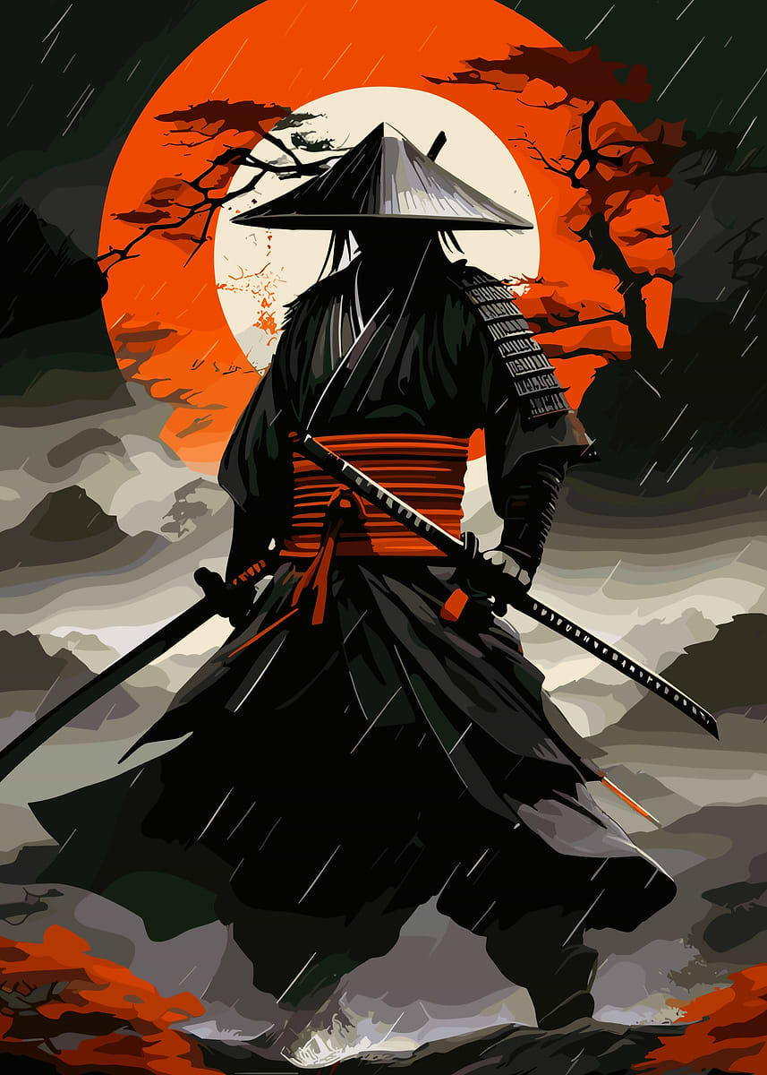 samurai ninja' Poster, picture, metal print, paint by Ark Nights