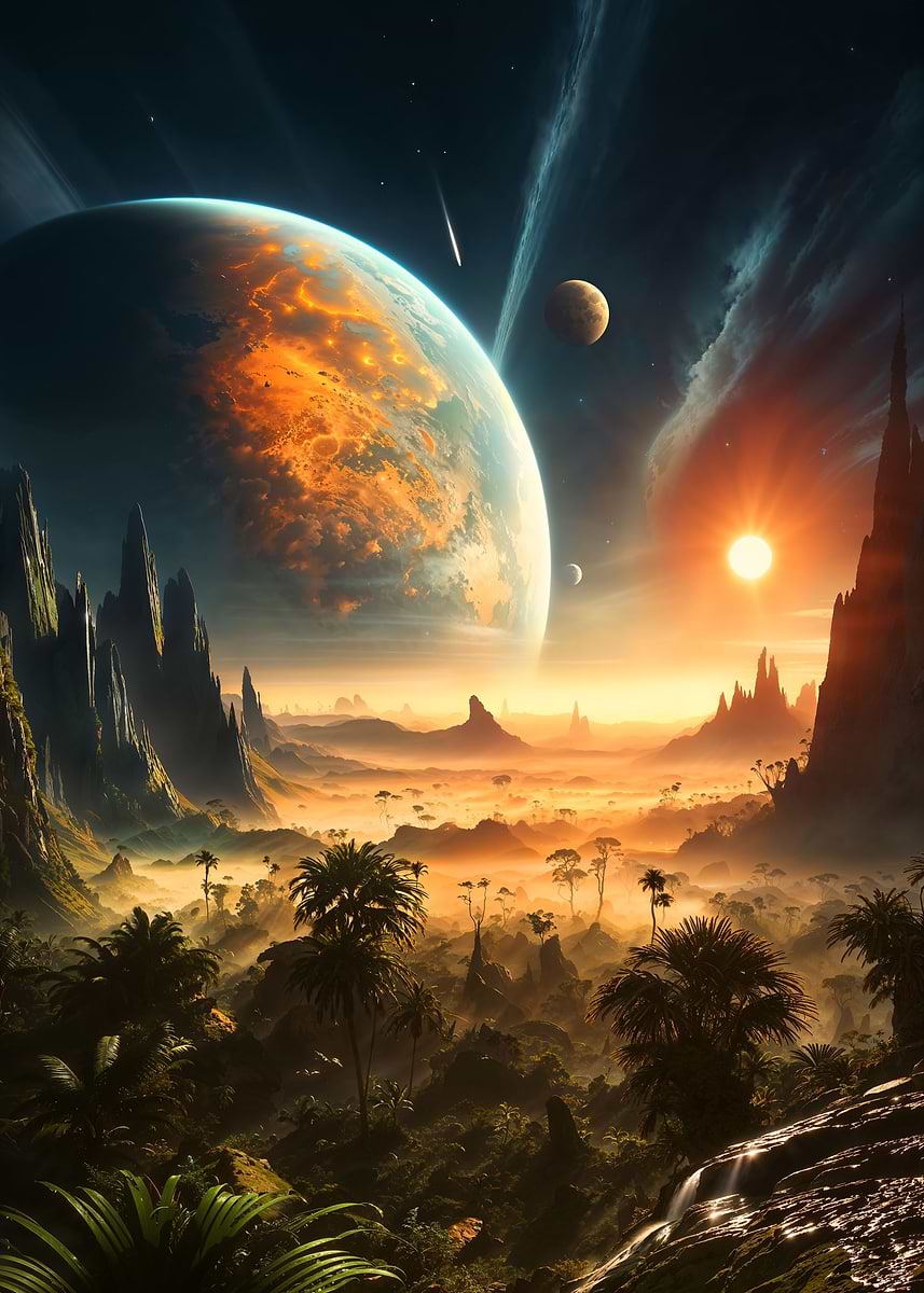 'Extraterrestrial Paradise' Poster, picture, metal print, paint by ...