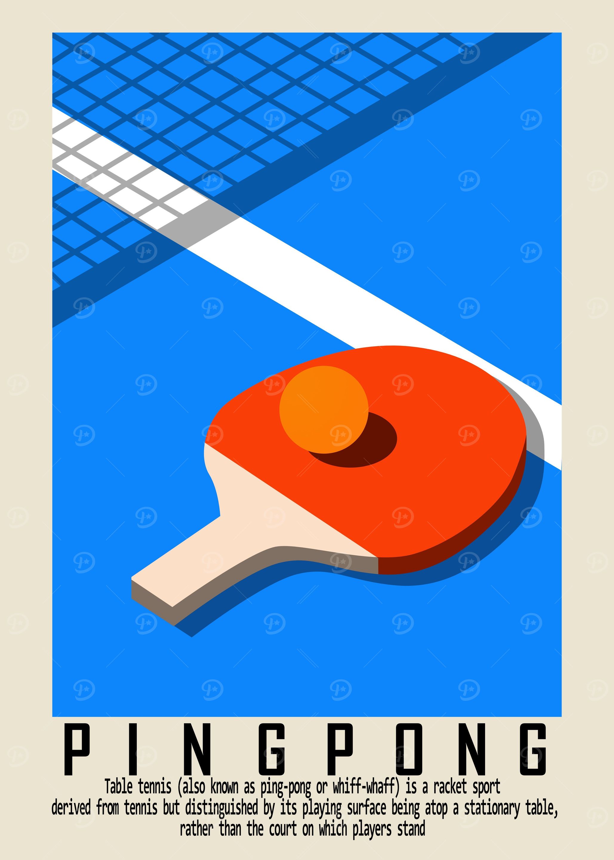 Ping pong' Poster, picture, metal print, paint by alesha art