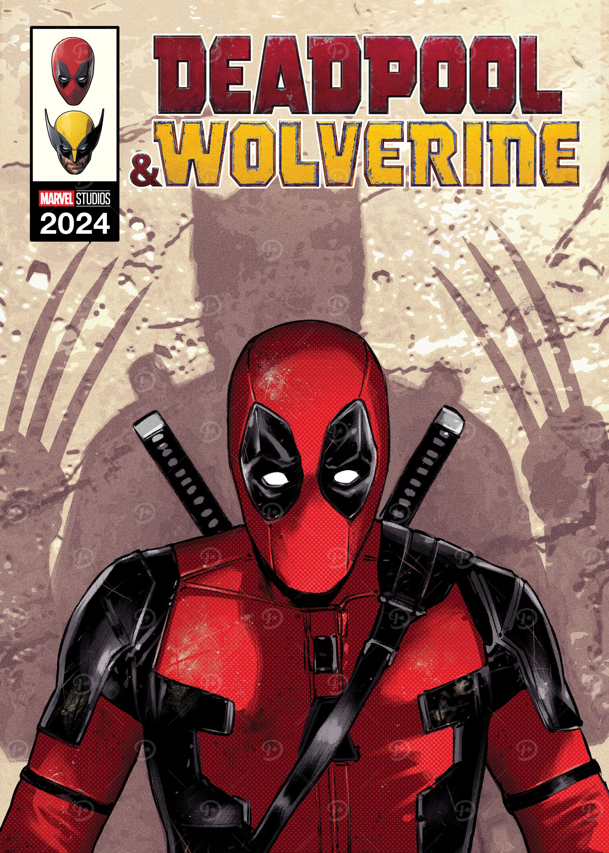 ★MARVELCOLLECTION★ Small Planet Deadpool Wolverine Shadow Deadpool Wolverine Shadow' Poster, picture, metal print