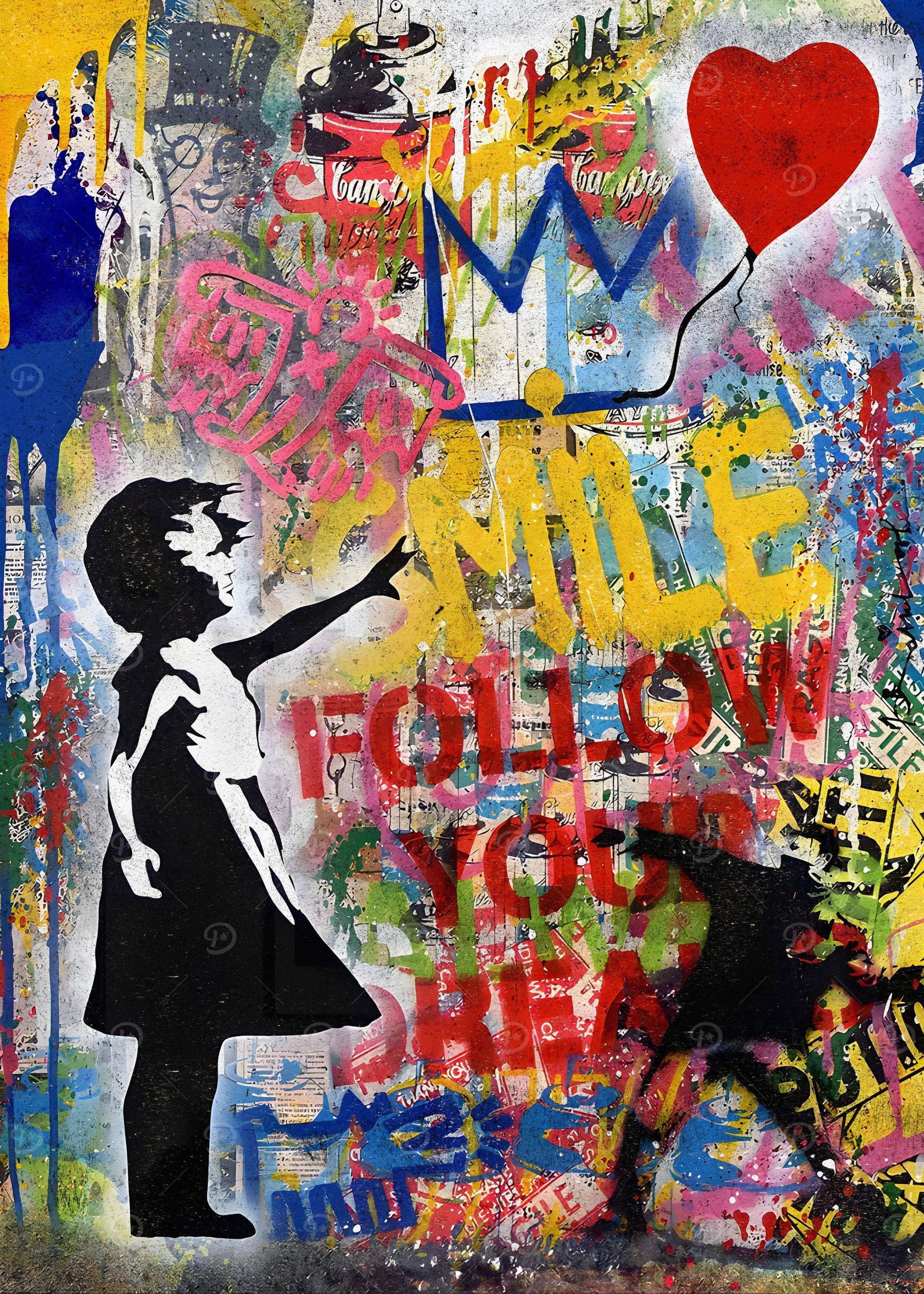 Balloon Girl Banksy ' Poster, picture, metal print, paint by