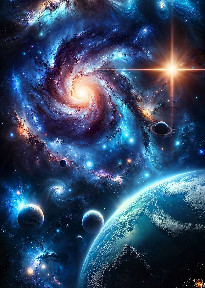 Stardust Symphony — from the Alien Worlds collection, a Pixaverse metal print