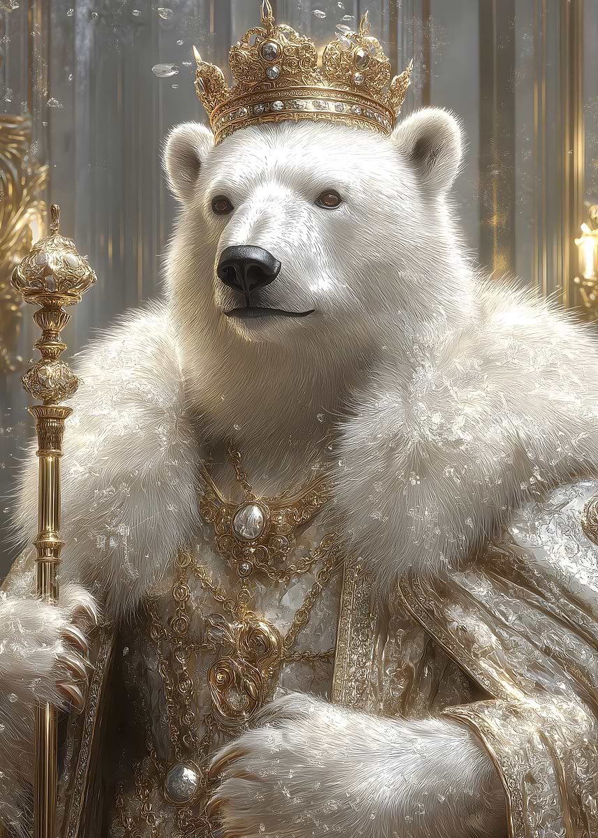 その他 T9G King of bears Polar Bear King' Poster, picture, metal print, paint by Melvina