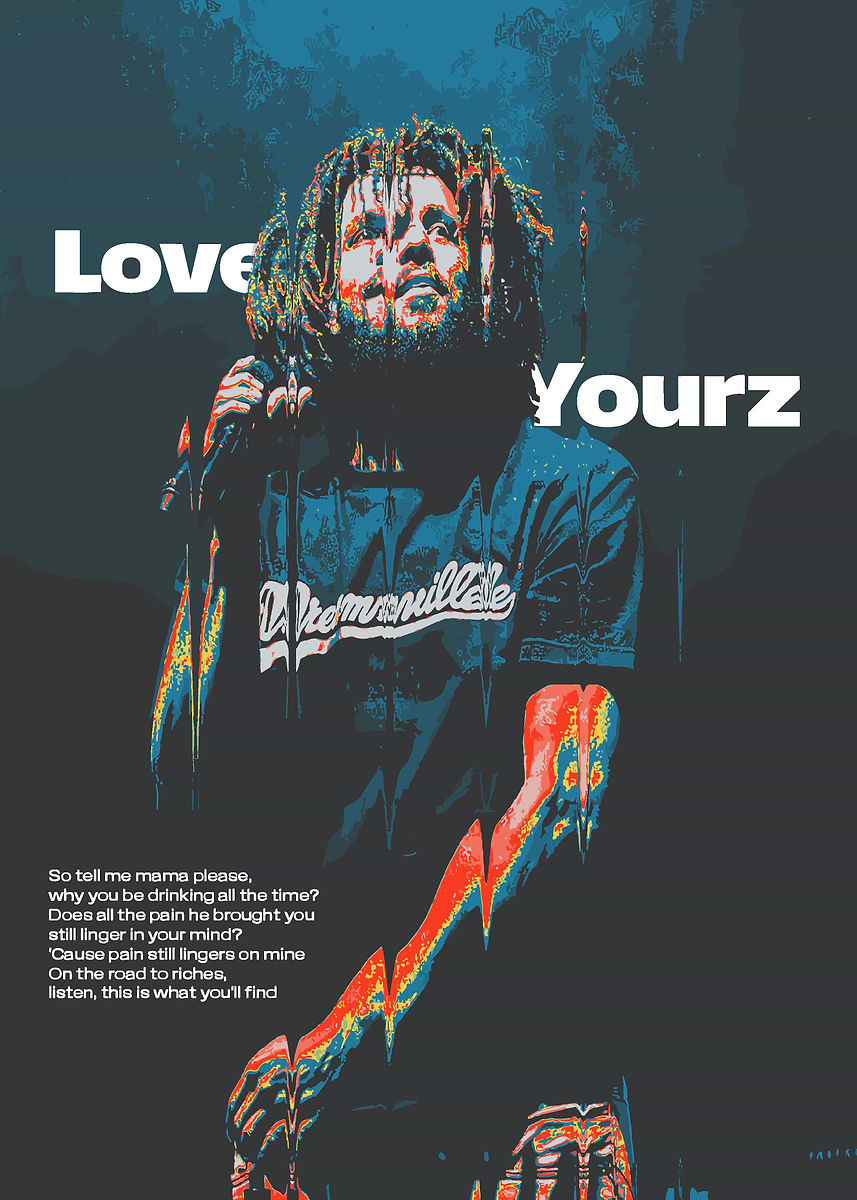 J Cole' Poster, picture, metal print, paint by VisionPrint | Displate