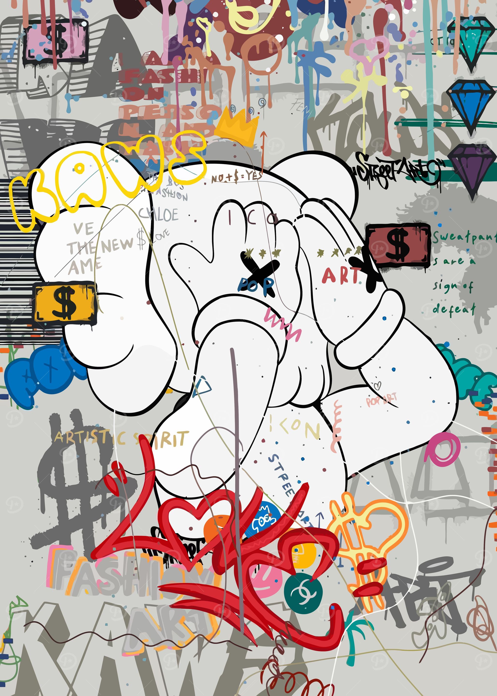 Kaws' Poster, picture, metal print, paint by F1 Super Car