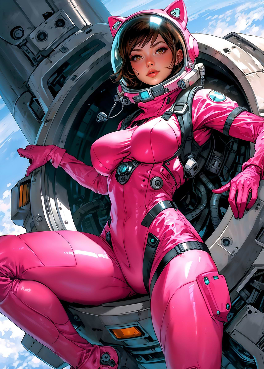 Sexy Pink Astronaut Girl' Poster, picture, metal print, paint by Lunatic Awake | Displate Sexy Pink Astronaut Girl' Poster, picture, metal print, paint by Lunatic Awake | Displate