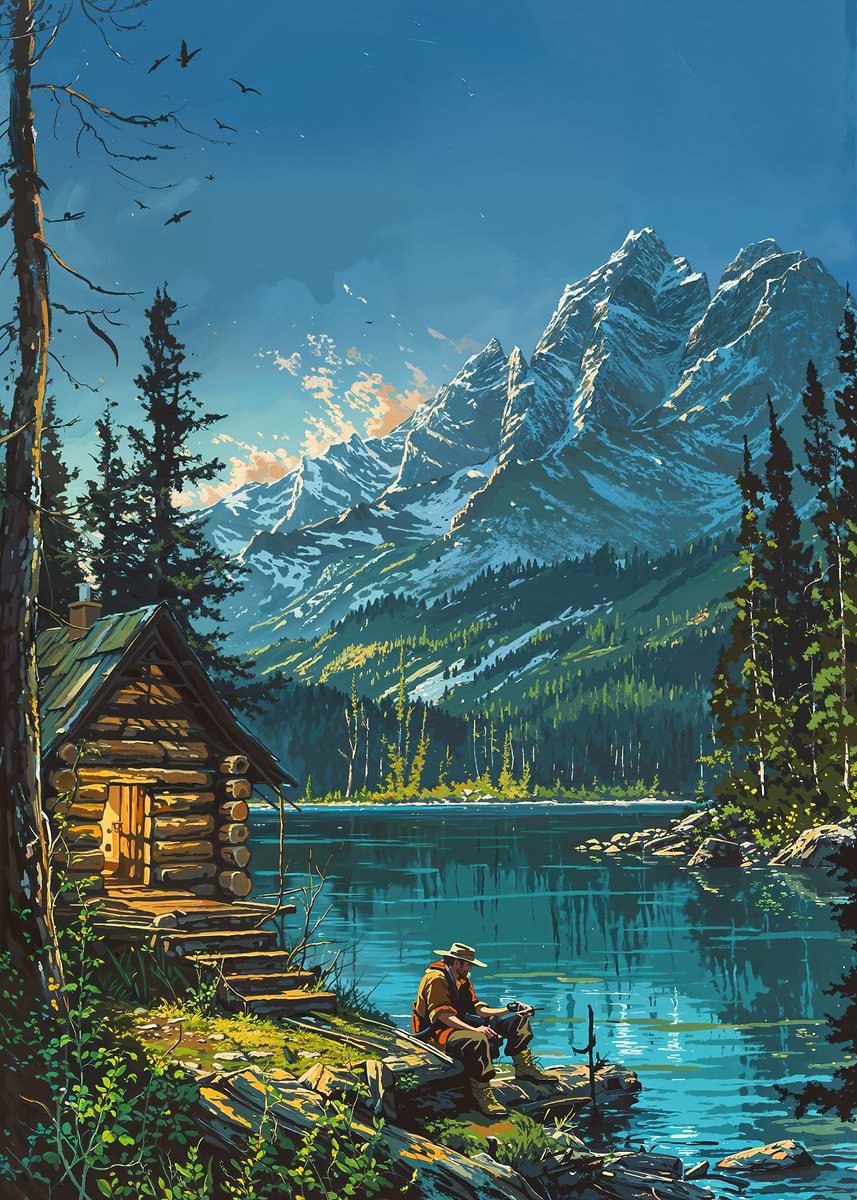 絵画 Mountain Serenity Mountain Serenity' Poster, picture, metal print, paint by