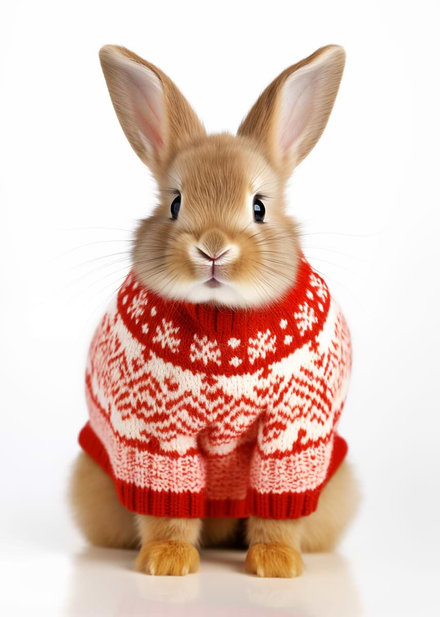 Maja Rabbit 'xmas rabbit' Poster, picture, metal print, paint by Artfulplay Maja ...
