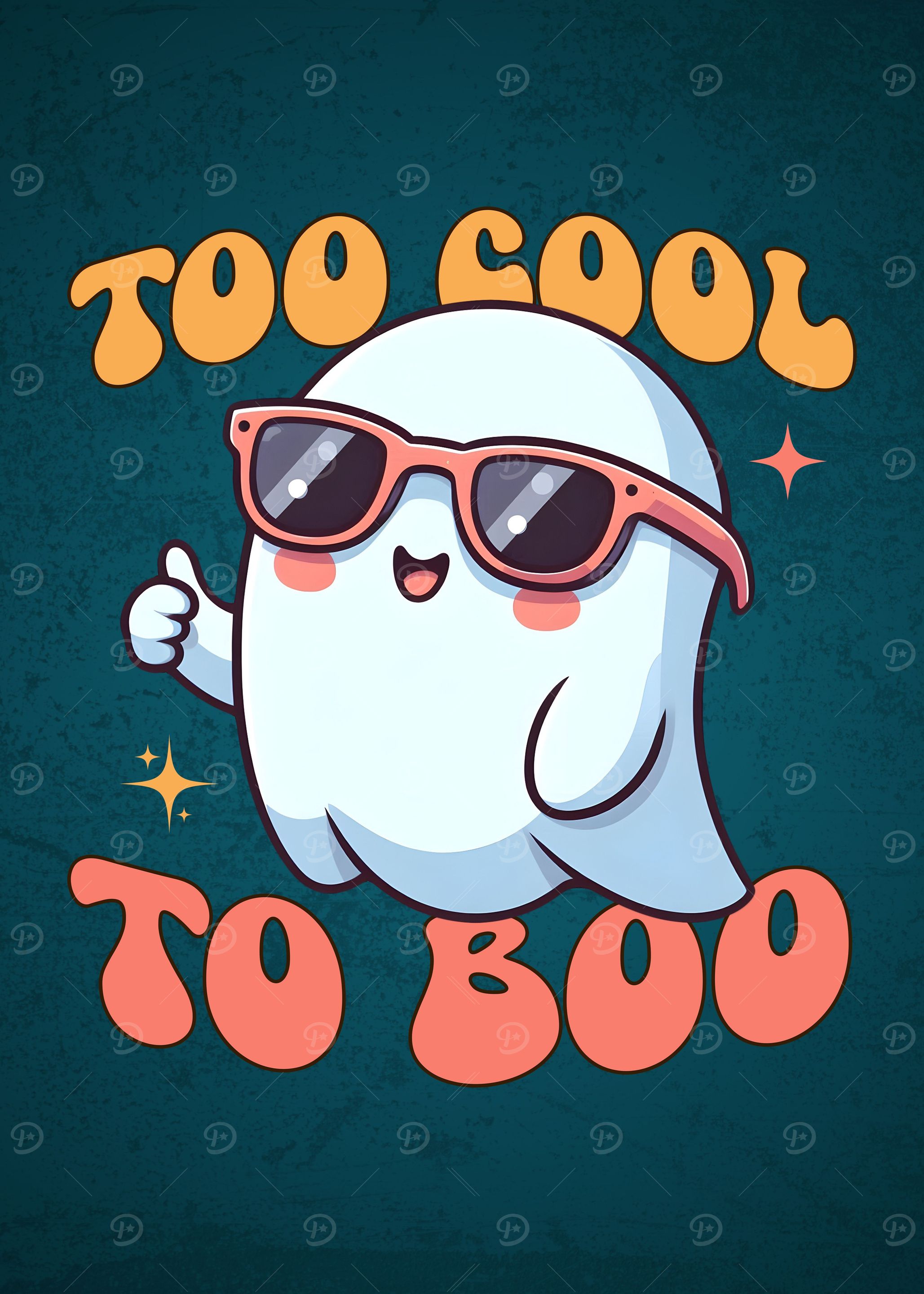 Fun Ghost Poster 'Funny Halloween Cute Ghost' Poster, picture, metal print, paint by ...